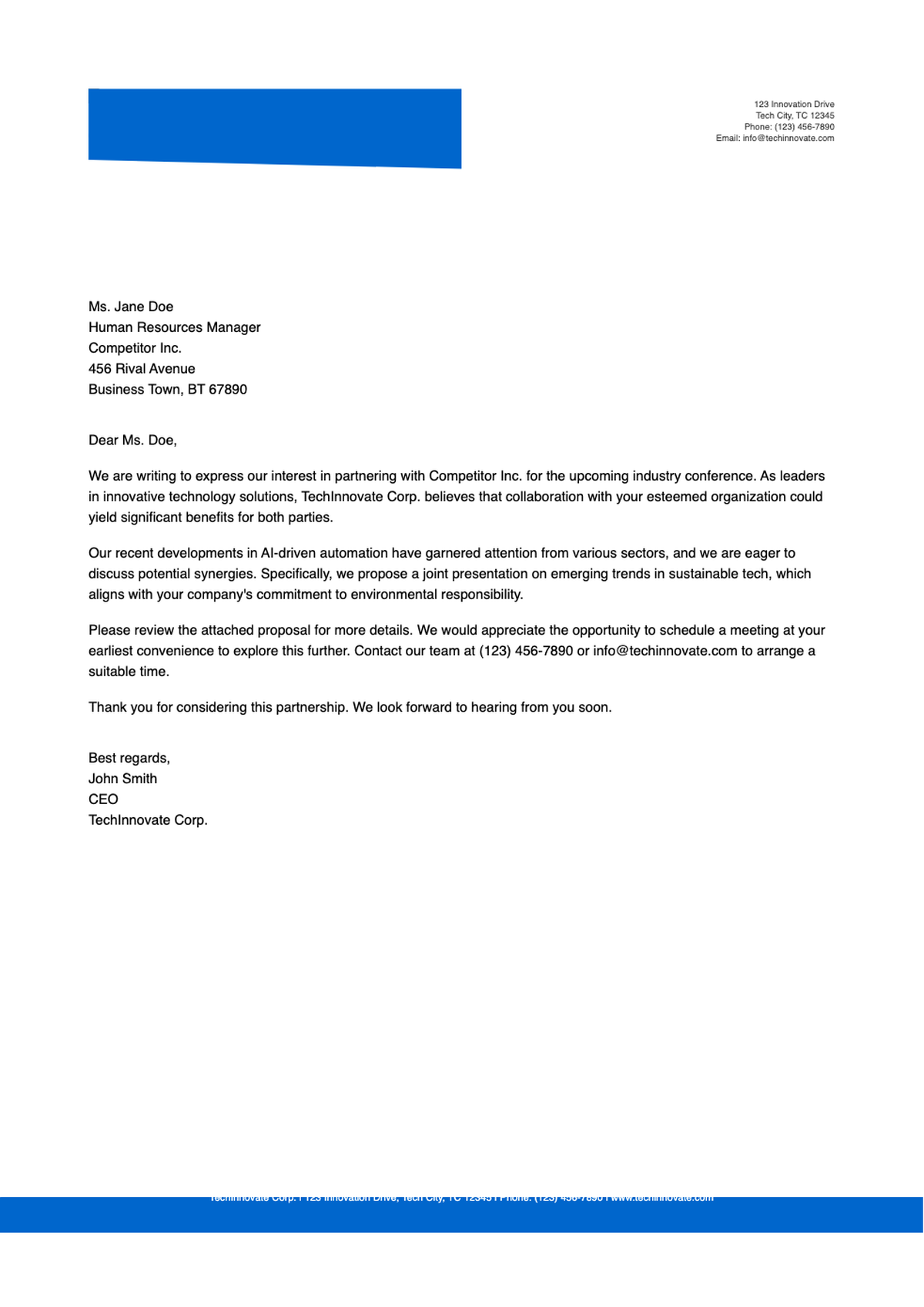 Four blue and white corporate letterhead designs with company logo and contact details_variant_2